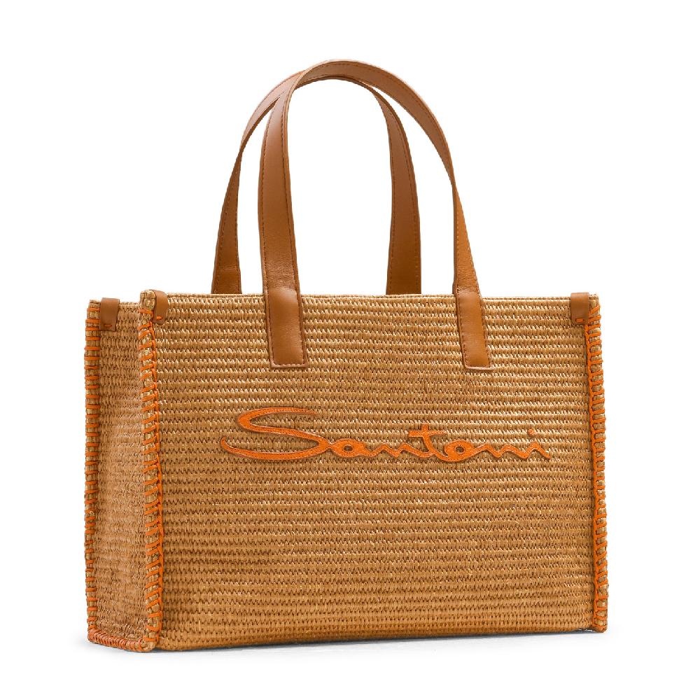 Santoni Borsa tote in rafia marrone I Più Venduti