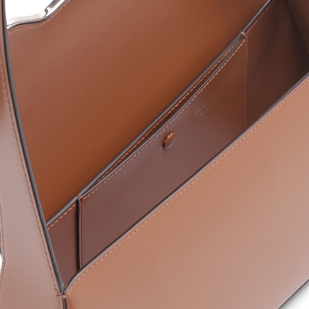 Santoni Borsa ThePluto in pelle marrone Vendite Flash