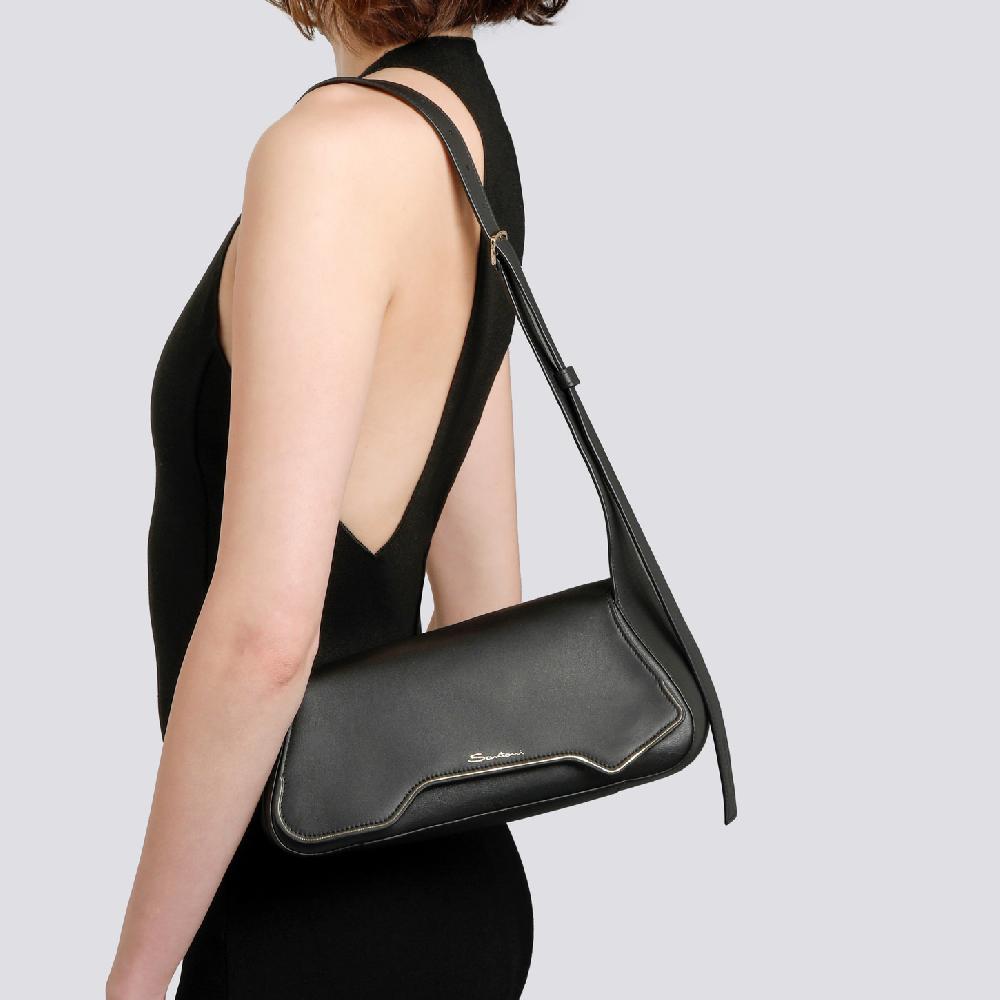 Santoni Borsa ThePluto in pelle nera In Saldo