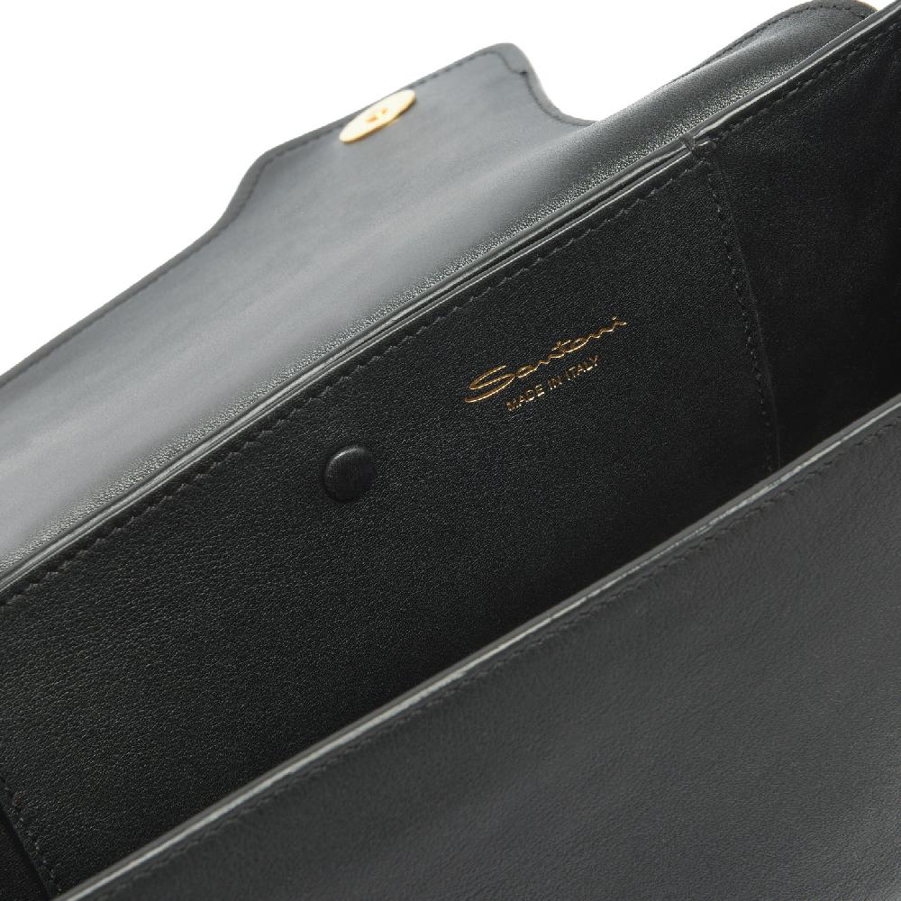 Santoni Borsa ThePluto in pelle nera In Saldo