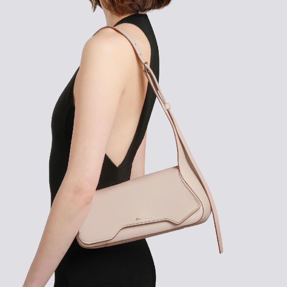 Santoni Borsa ThePluto in pelle beige Moda