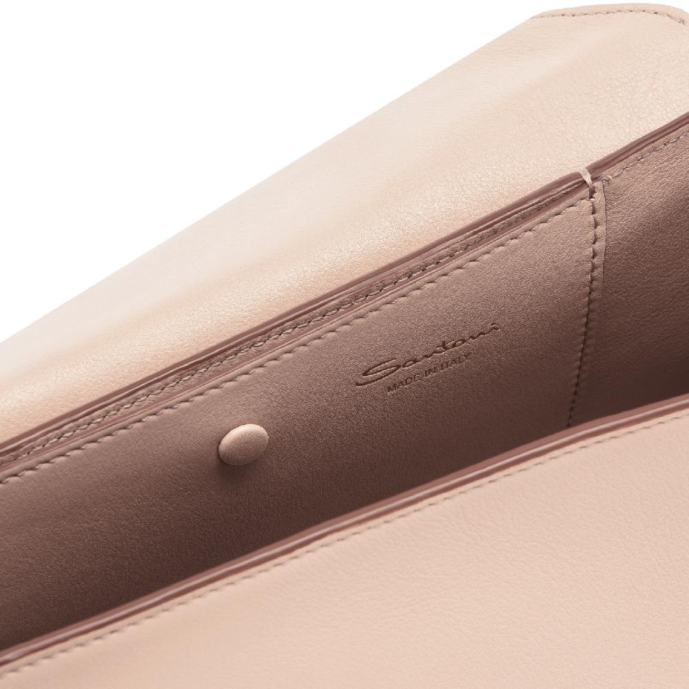 Santoni Borsa ThePluto in pelle beige Moda