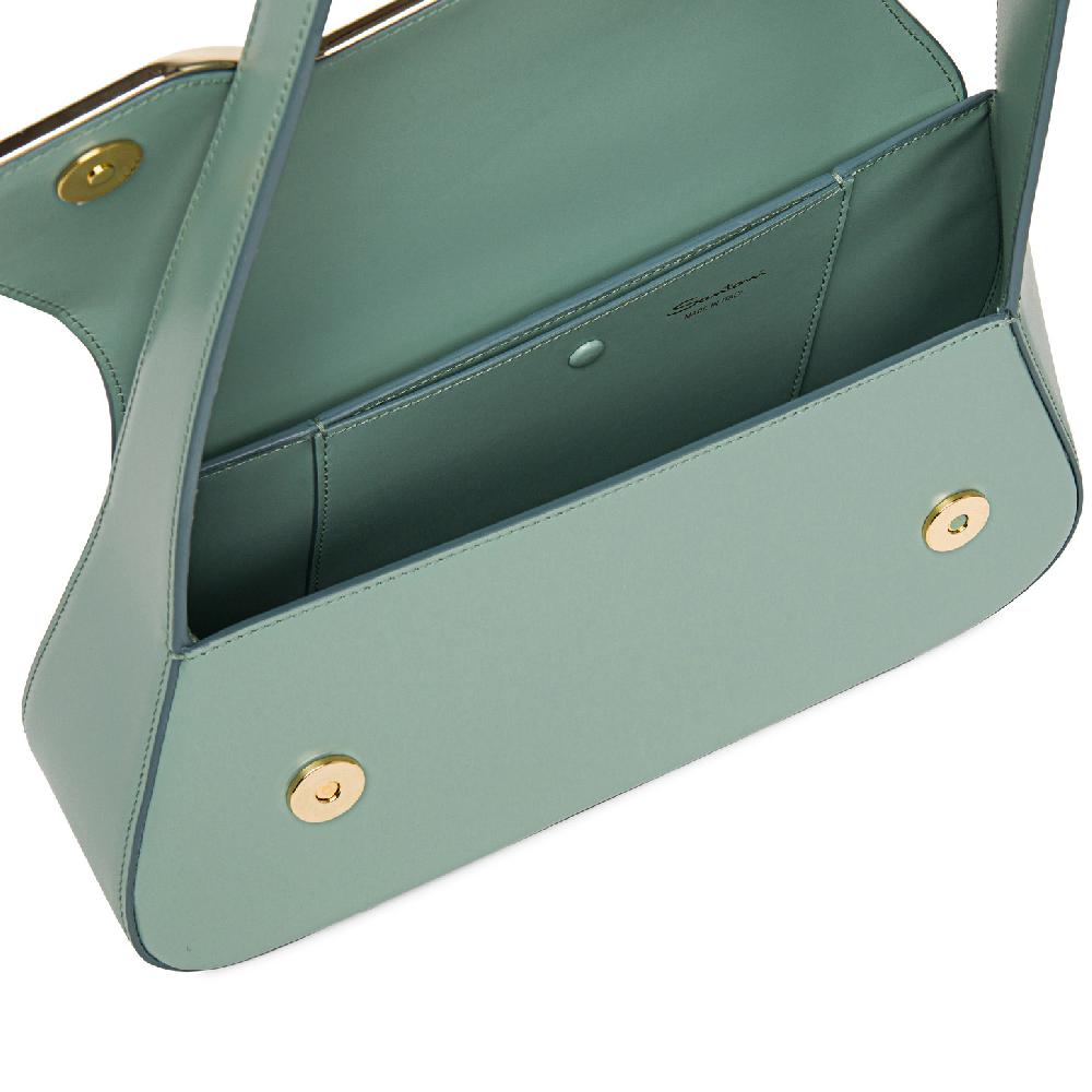 Santoni Borsa ThePluto in pelle verde acqua 2025