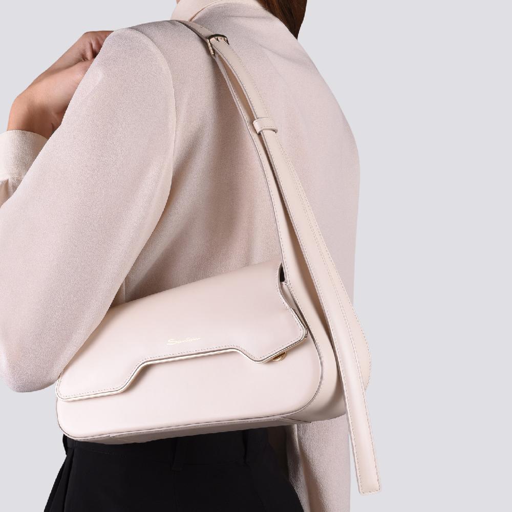 Santoni Borsa ThePluto in pelle bianca Italy