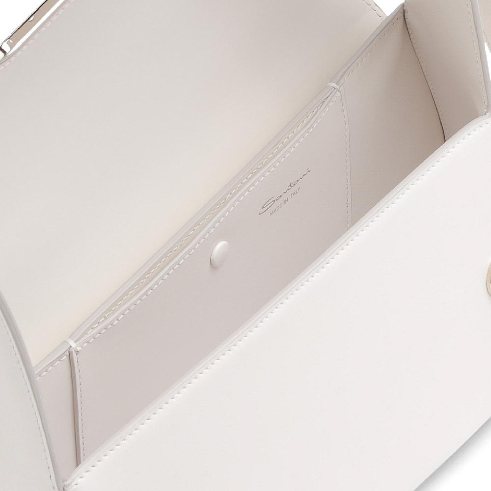 Santoni Borsa ThePluto in pelle bianca Italy