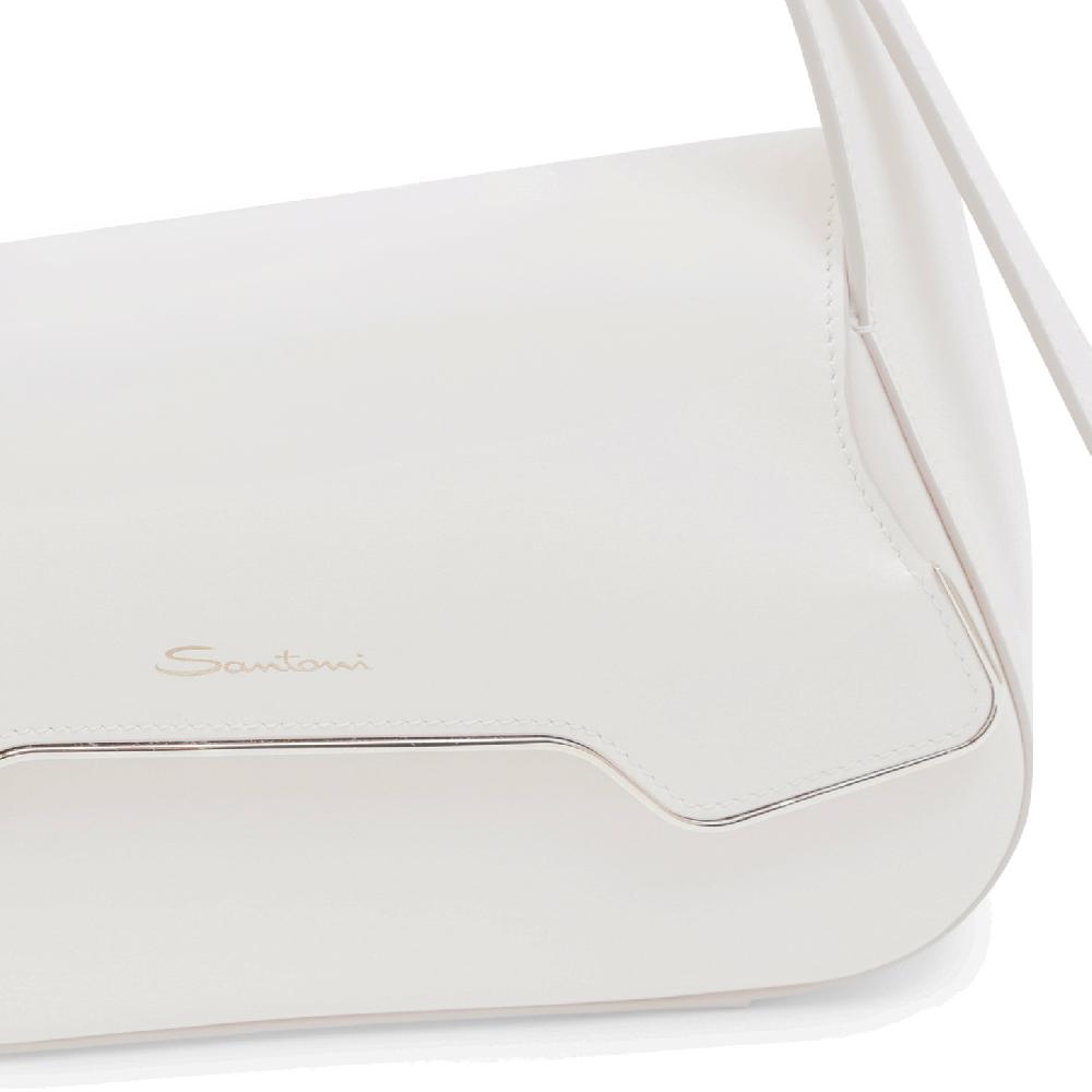 Santoni Borsa ThePluto in pelle bianca Italy