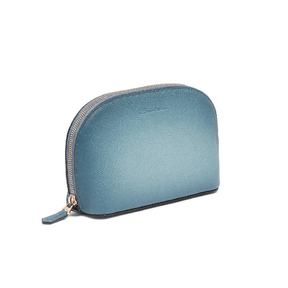 Santoni Pouch in Saffiano azzurro Italia