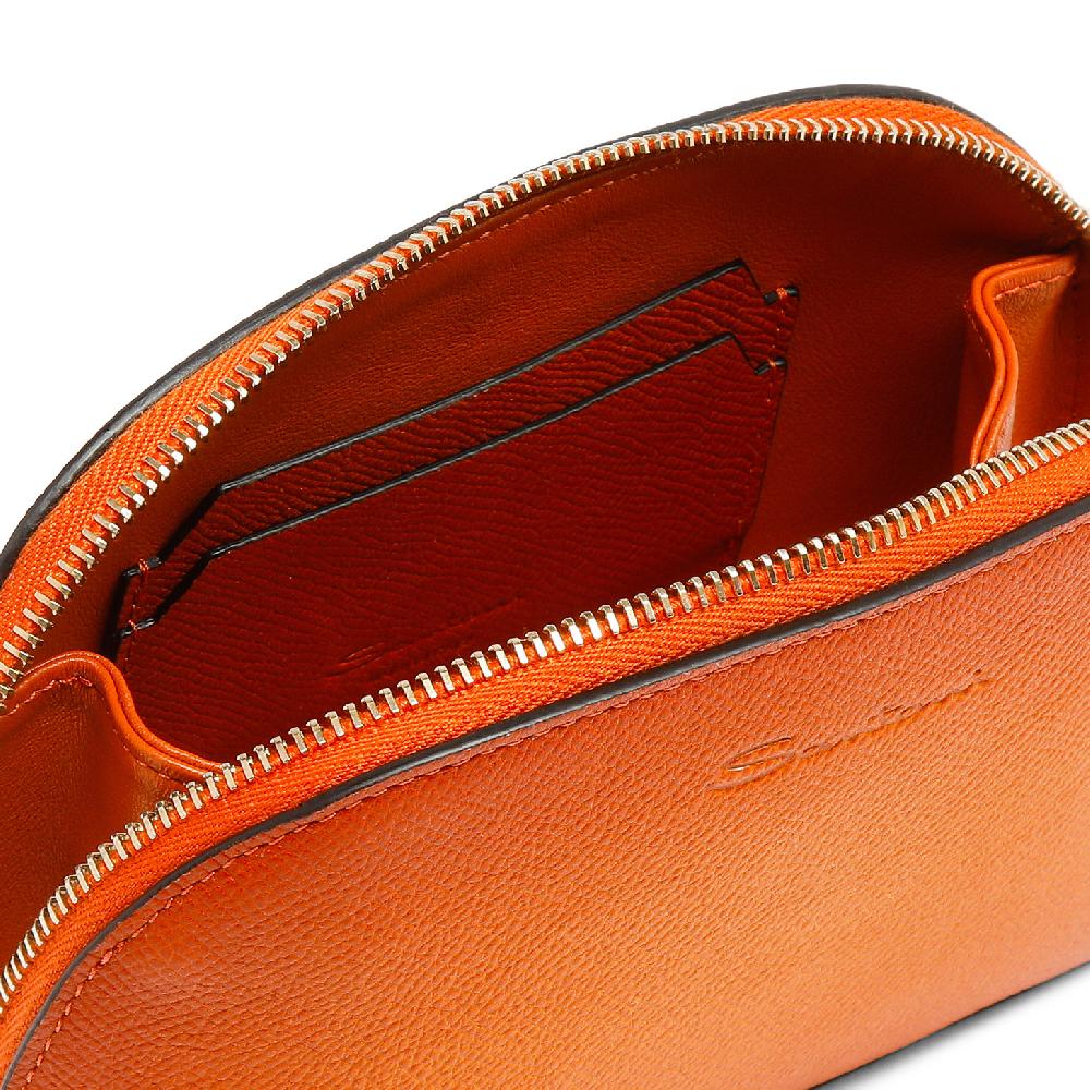 Santoni Pouch in Saffiano arancione In Linea