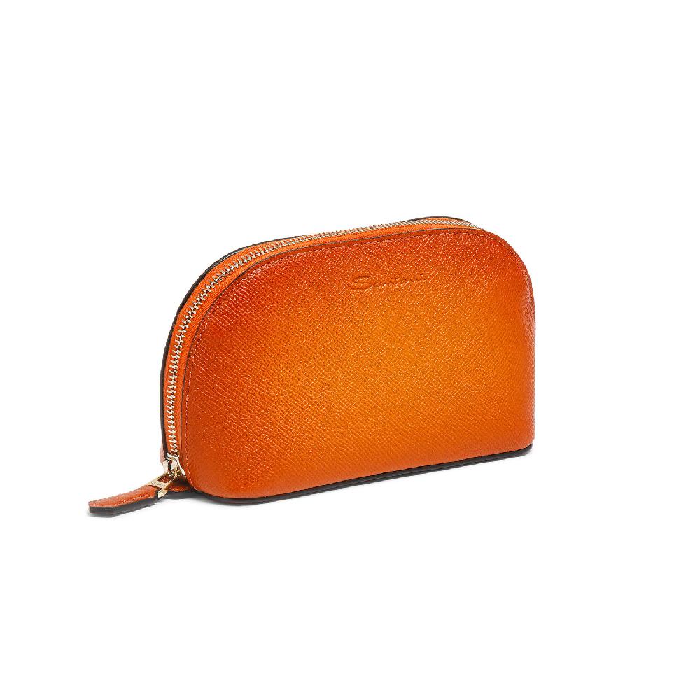Santoni Pouch in Saffiano arancione In Linea