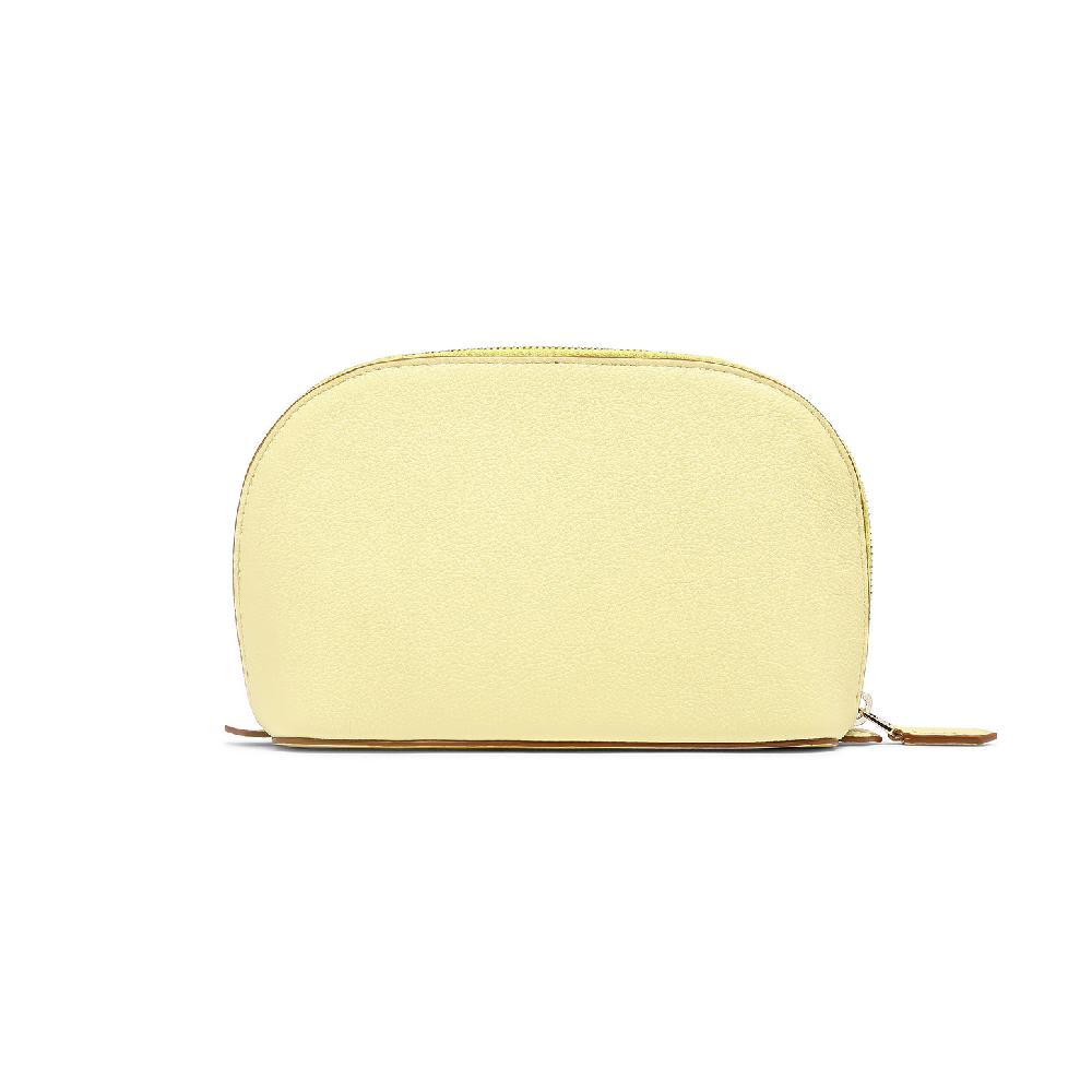 Santoni Pouch in pelle bottalata gialla Nuovo