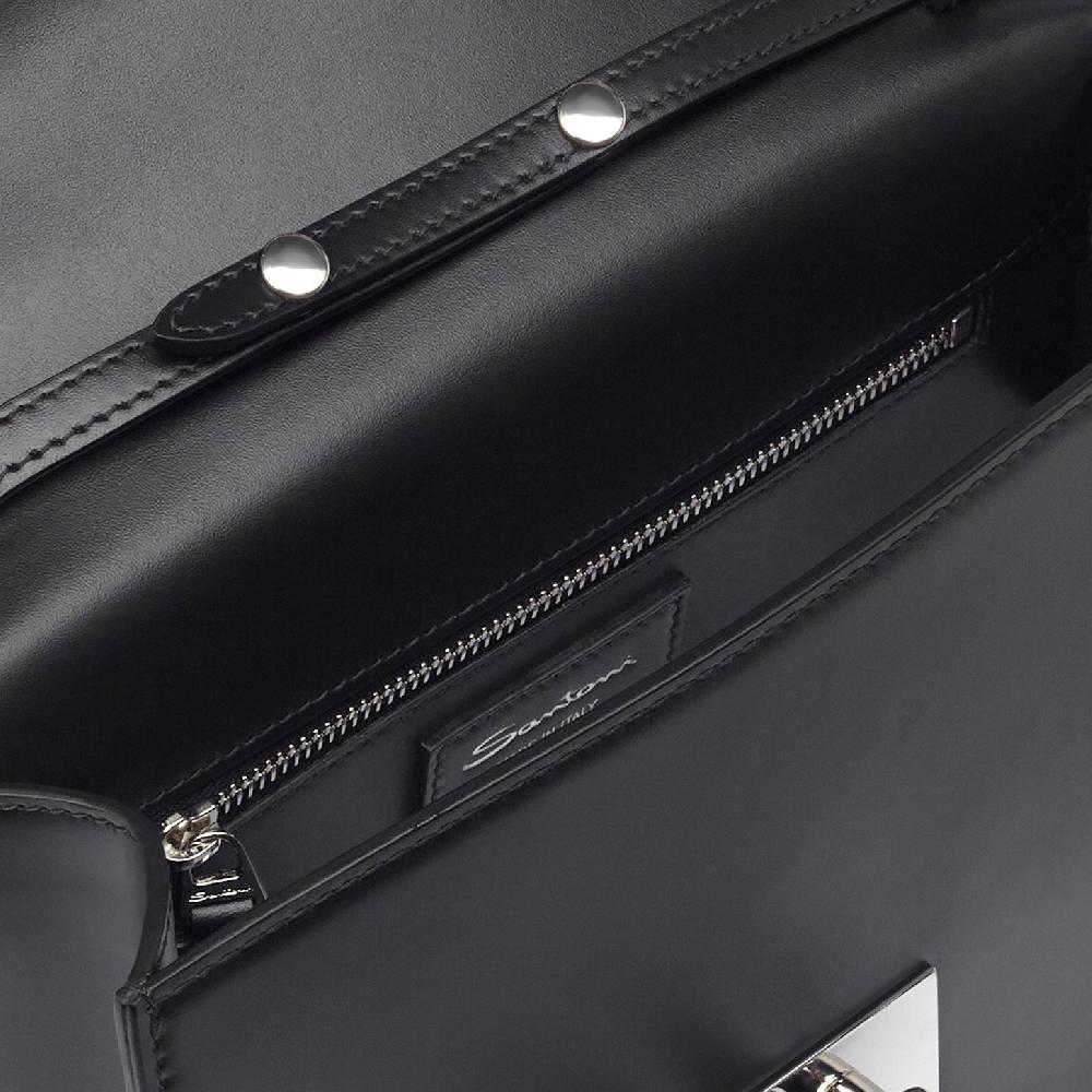 Santoni Borsa a tracolla in pelle nera Qualità Garantita