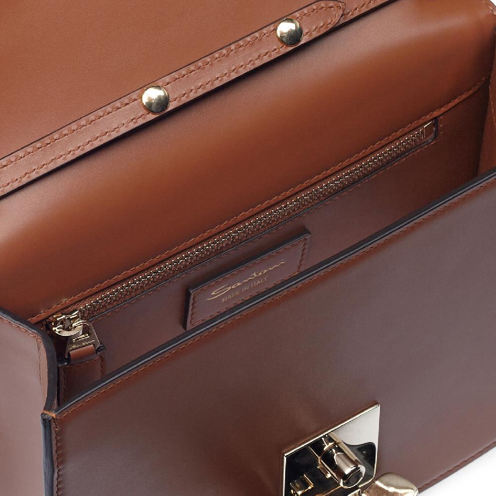 Santoni Borsa a tracolla in pelle marrone Negozi Online