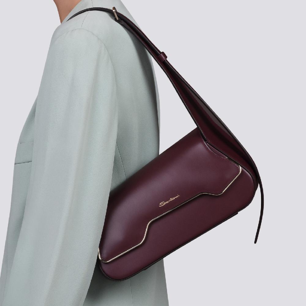Santoni Borsa ThePluto in pelle bordeaux Sconto