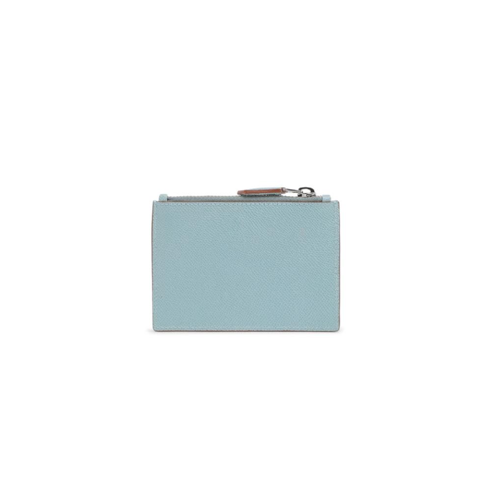 Santoni Porta monete in Saffiano azzurro Outlet