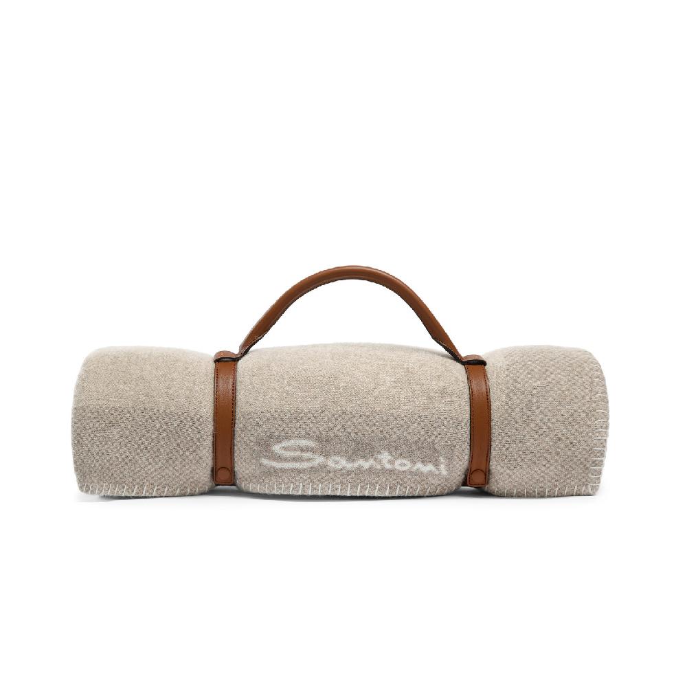 Santoni Coperta in cashmere beige Saldi