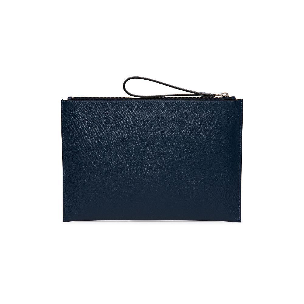 Santoni Pouch in saffiano blu 2025