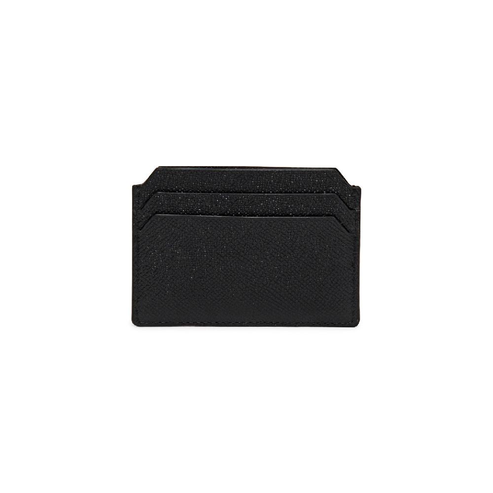 Santoni Porta carte di credito in saffiano nero Italy