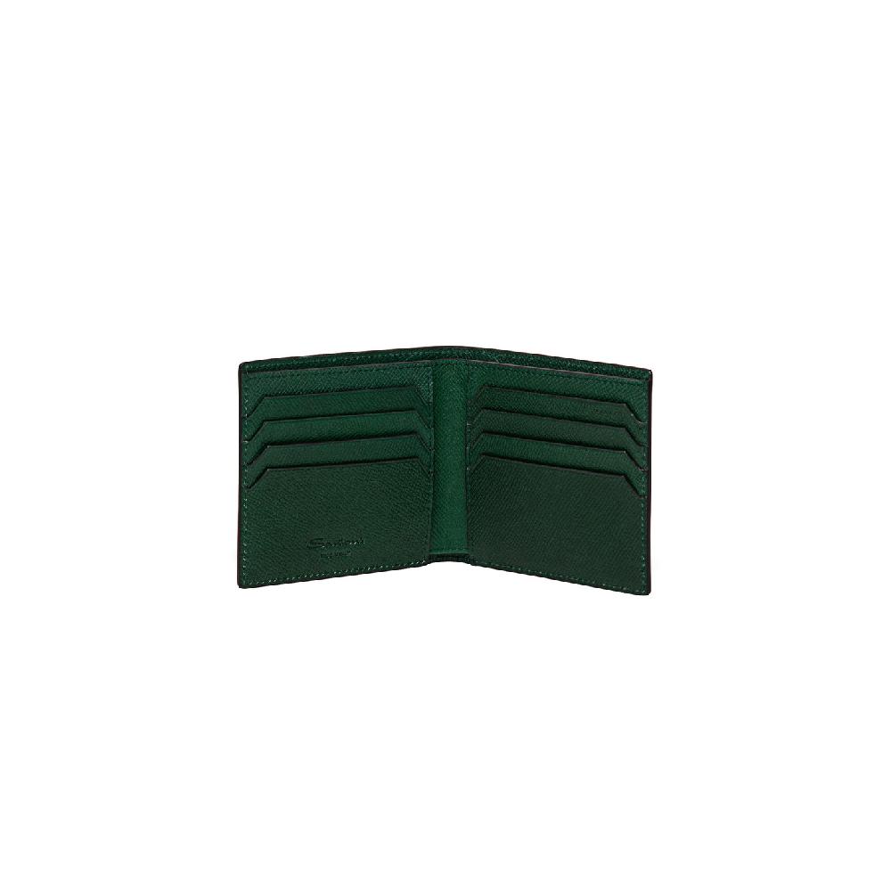 Santoni Portafoglio in saffiano verde Qualità