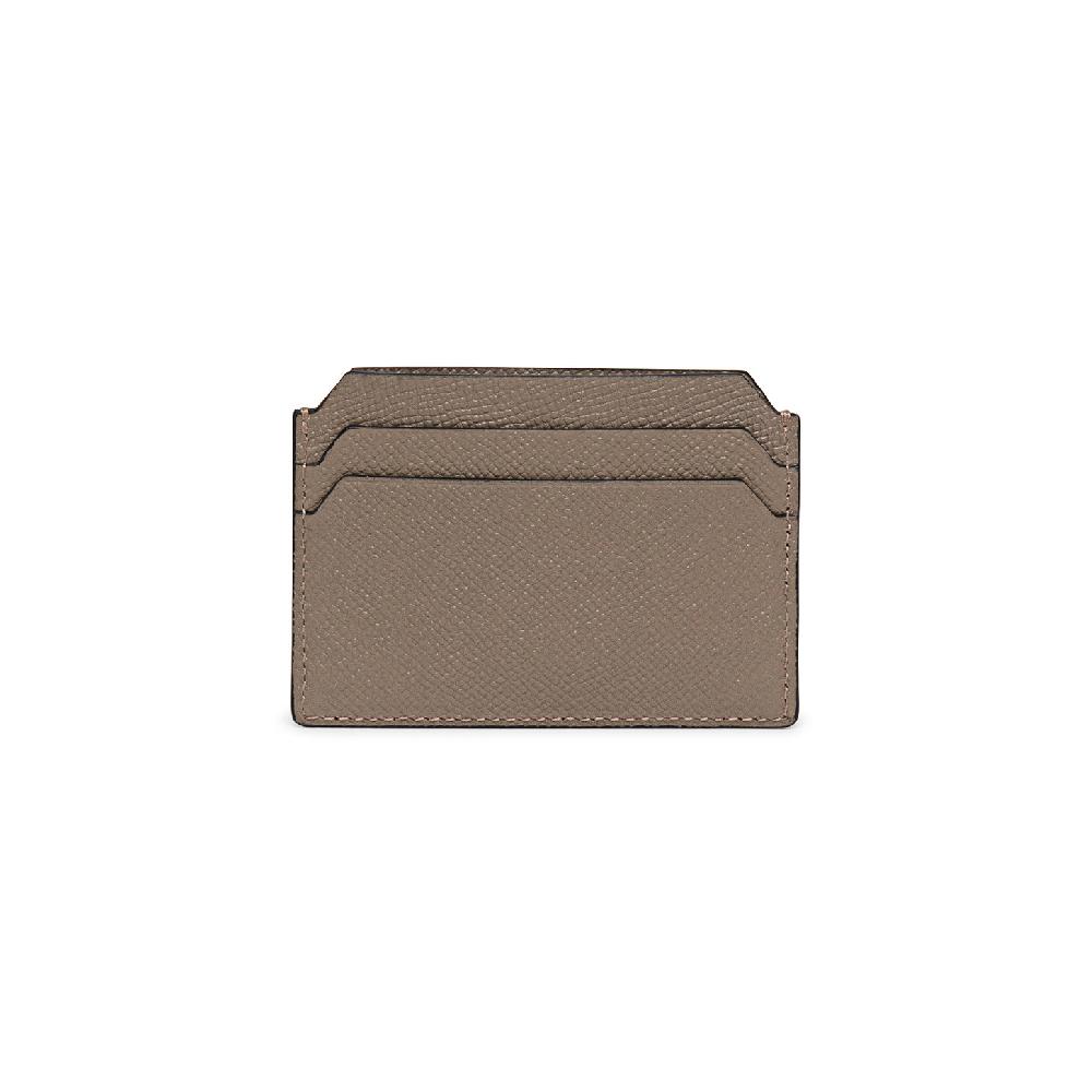 Santoni Porta carte di credito in saffiano beige Pezzi Unici