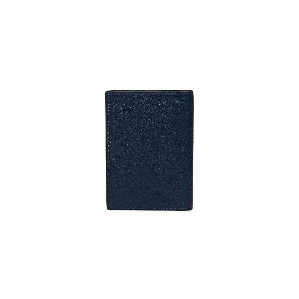 Santoni Custodia per passaporto in saffiano blu Soddisfazione Garantita