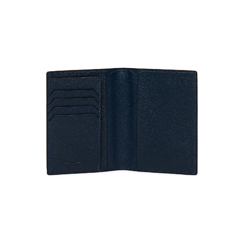 Santoni Custodia per passaporto in saffiano blu Soddisfazione Garantita