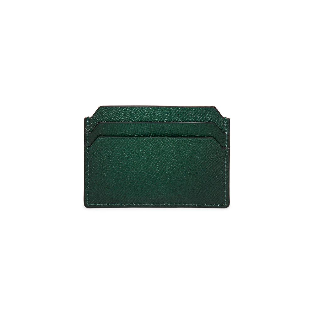 Santoni Porta carte di credito in saffiano verde Qualità Garantita