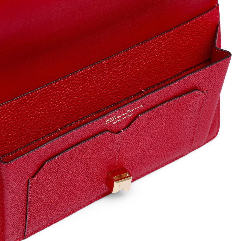 Santoni Porta documenti in pelle rossa Qualità