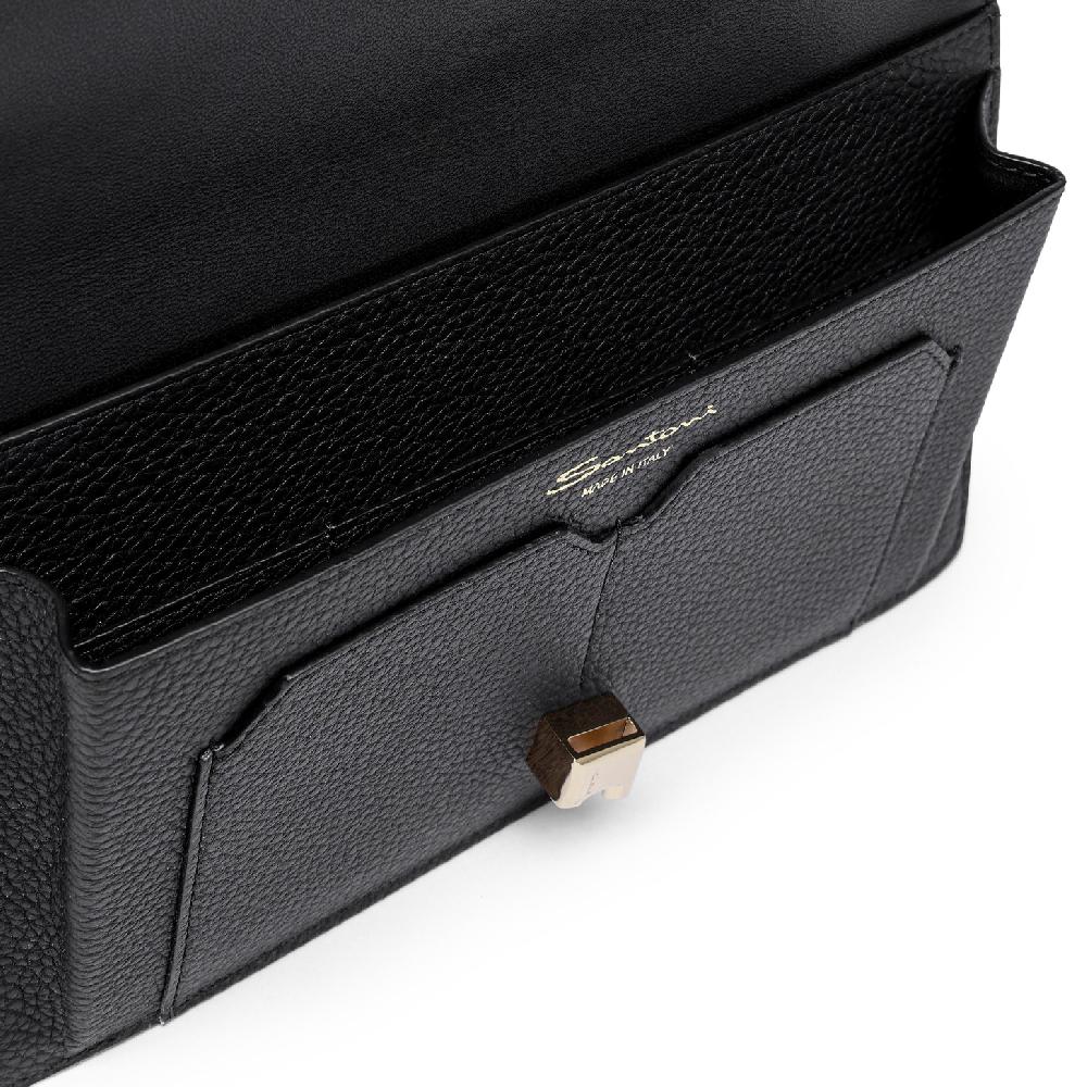 Santoni Porta documenti in pelle nera Shopping Online
