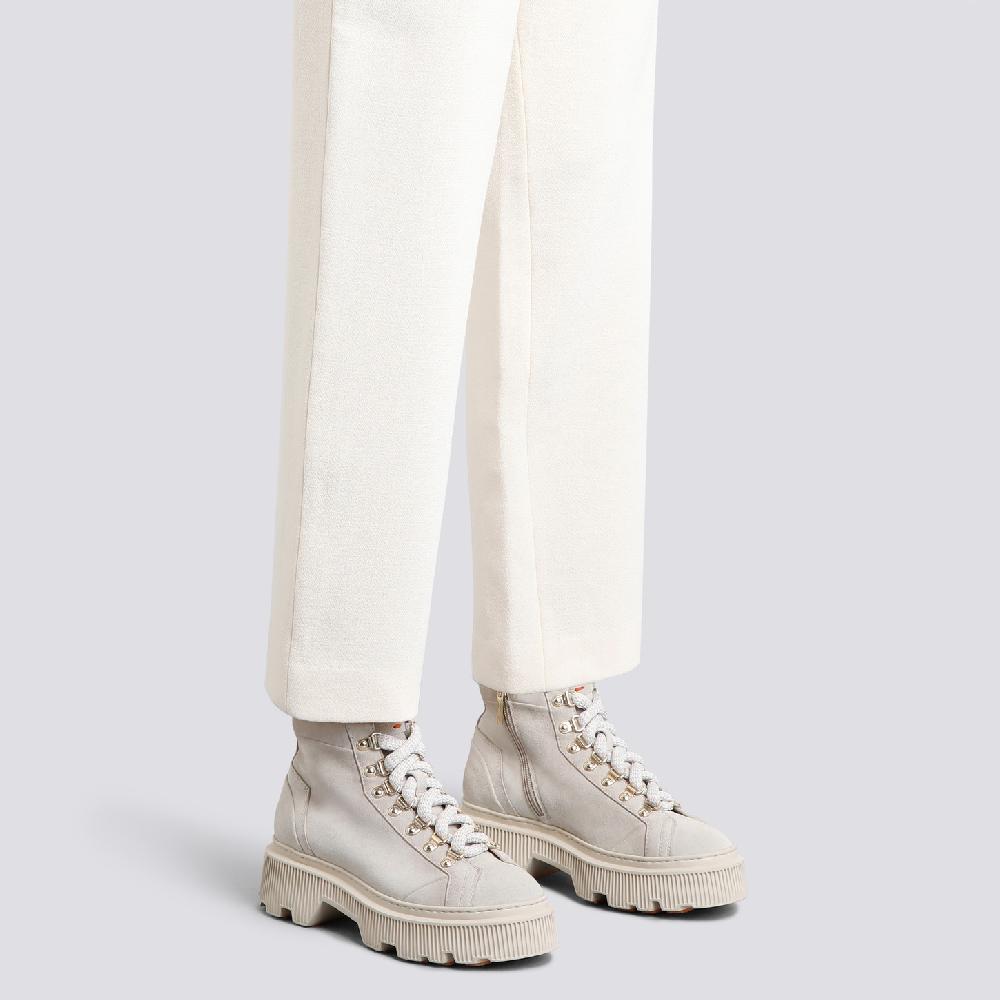 Santoni Scarponcino da montagna da donna in suede beige Prezzo Ridotto