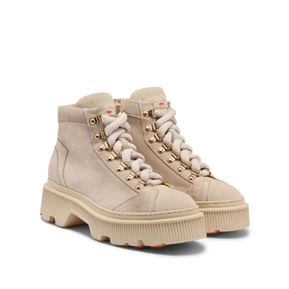 Santoni Scarponcino da montagna da donna in suede beige Prezzo Ridotto