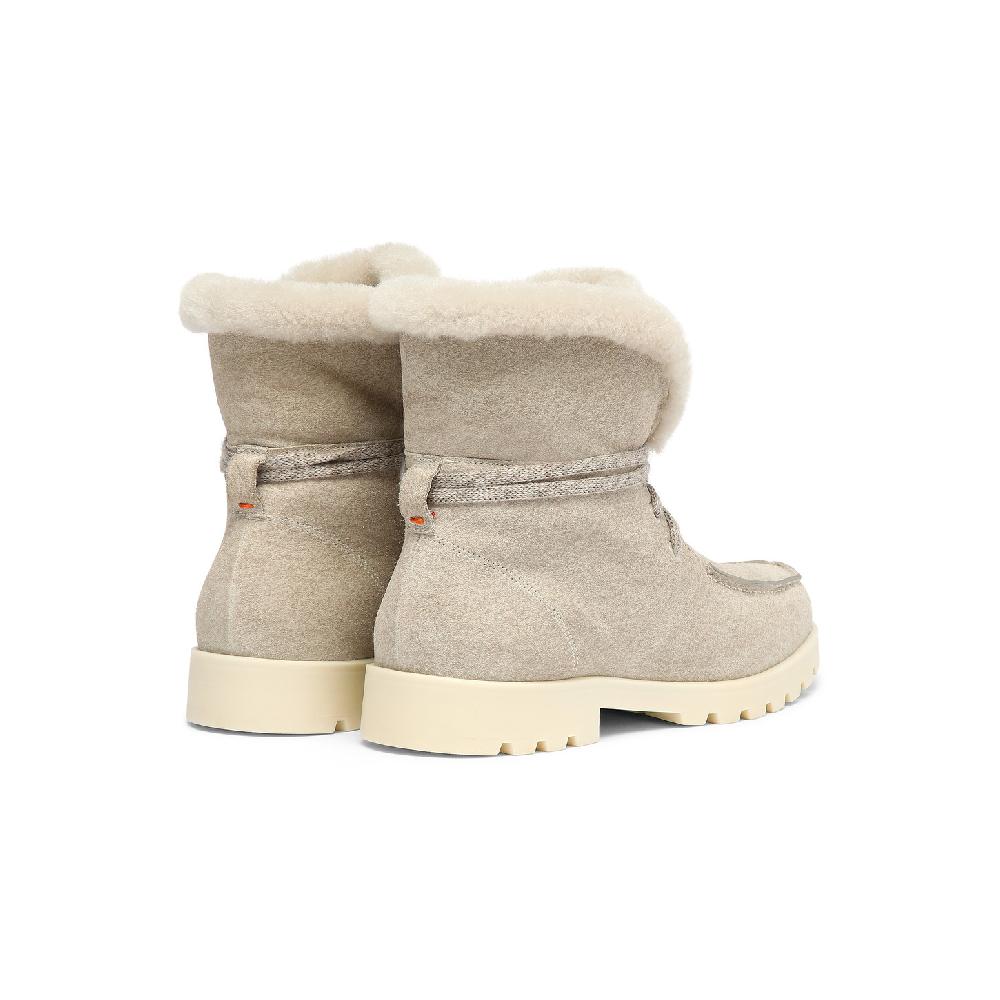 Santoni Stivaletto con pelliccia da donna in suede beige Convenienza