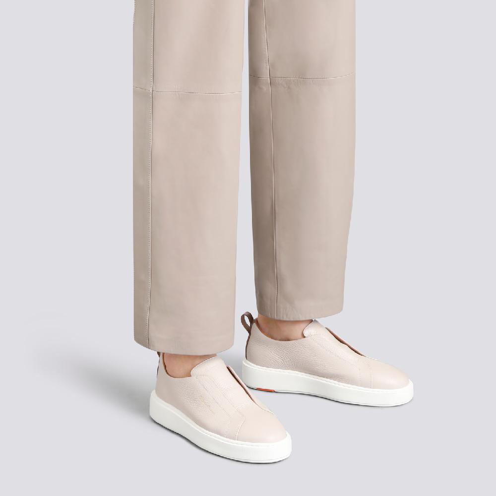 Santoni Sneaker slip-on da donna in pelle bottalata nude Outlet