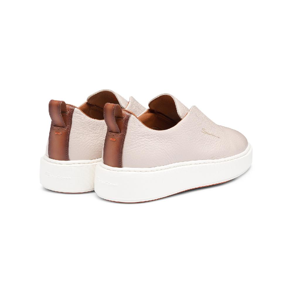 Santoni Sneaker slip-on da donna in pelle bottalata nude Outlet