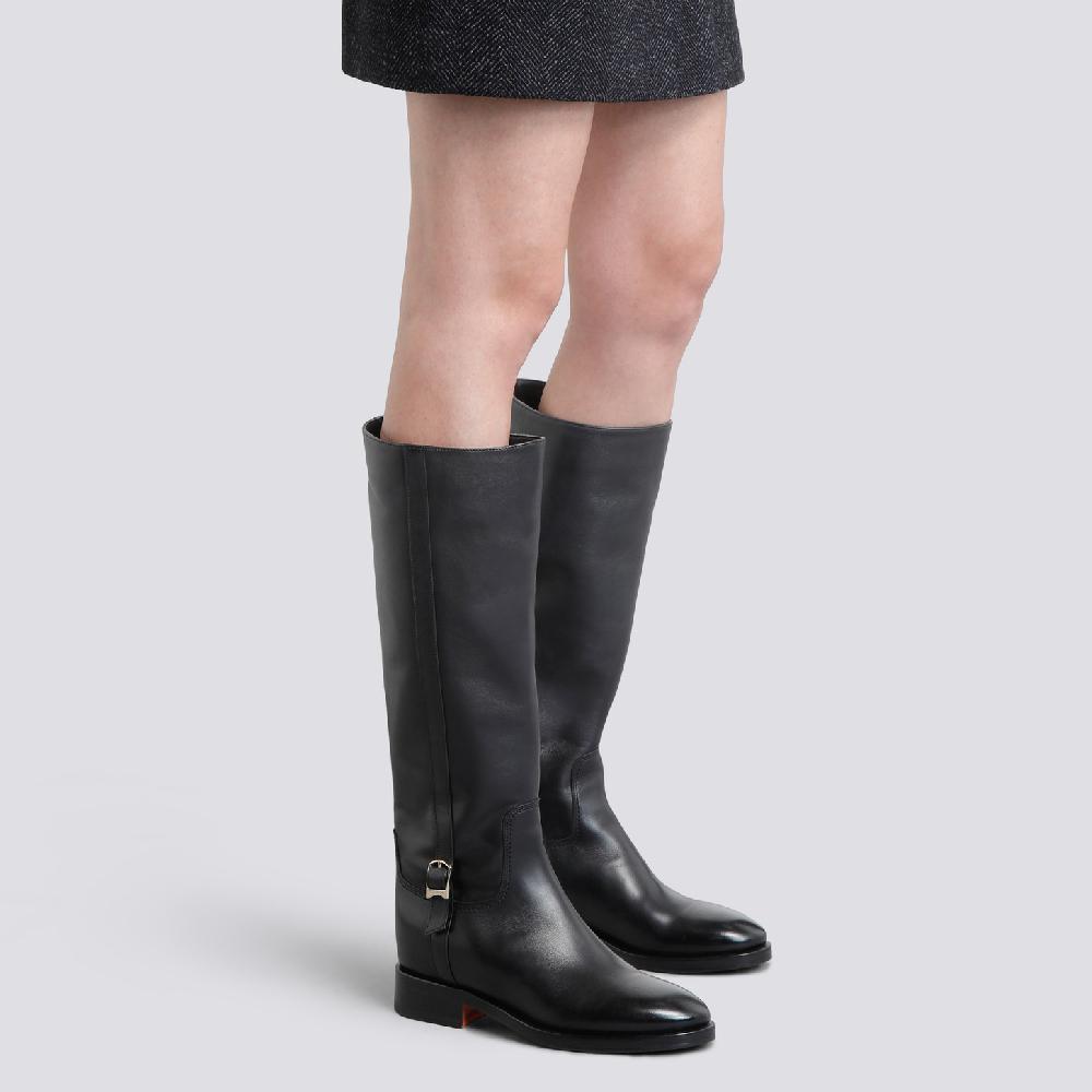 Santoni Stivale da donna in pelle nera Novità