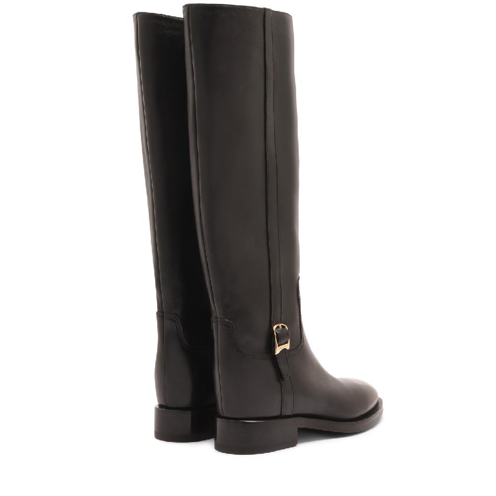Santoni Stivale da donna in pelle nera Novità