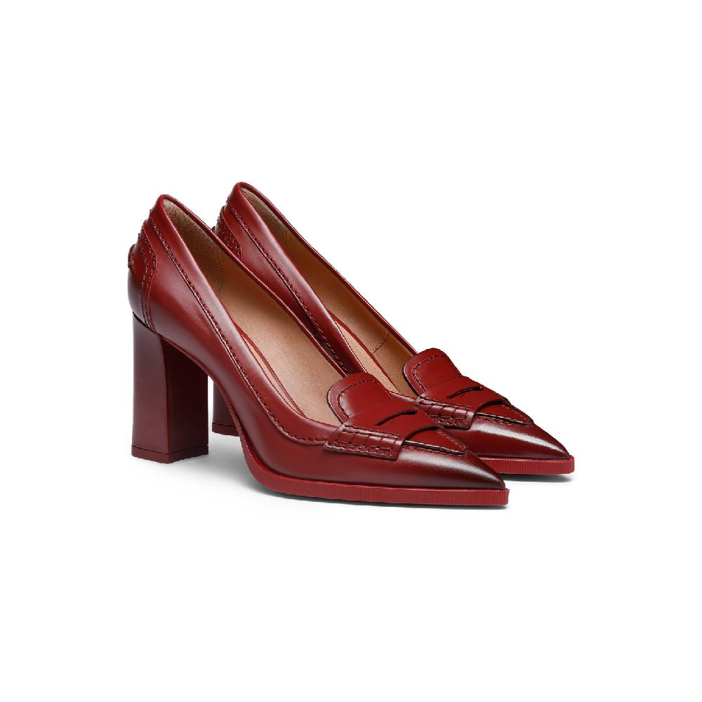 Santoni Décolletés tacco alto da donna in pelle rossa Vendita Economica