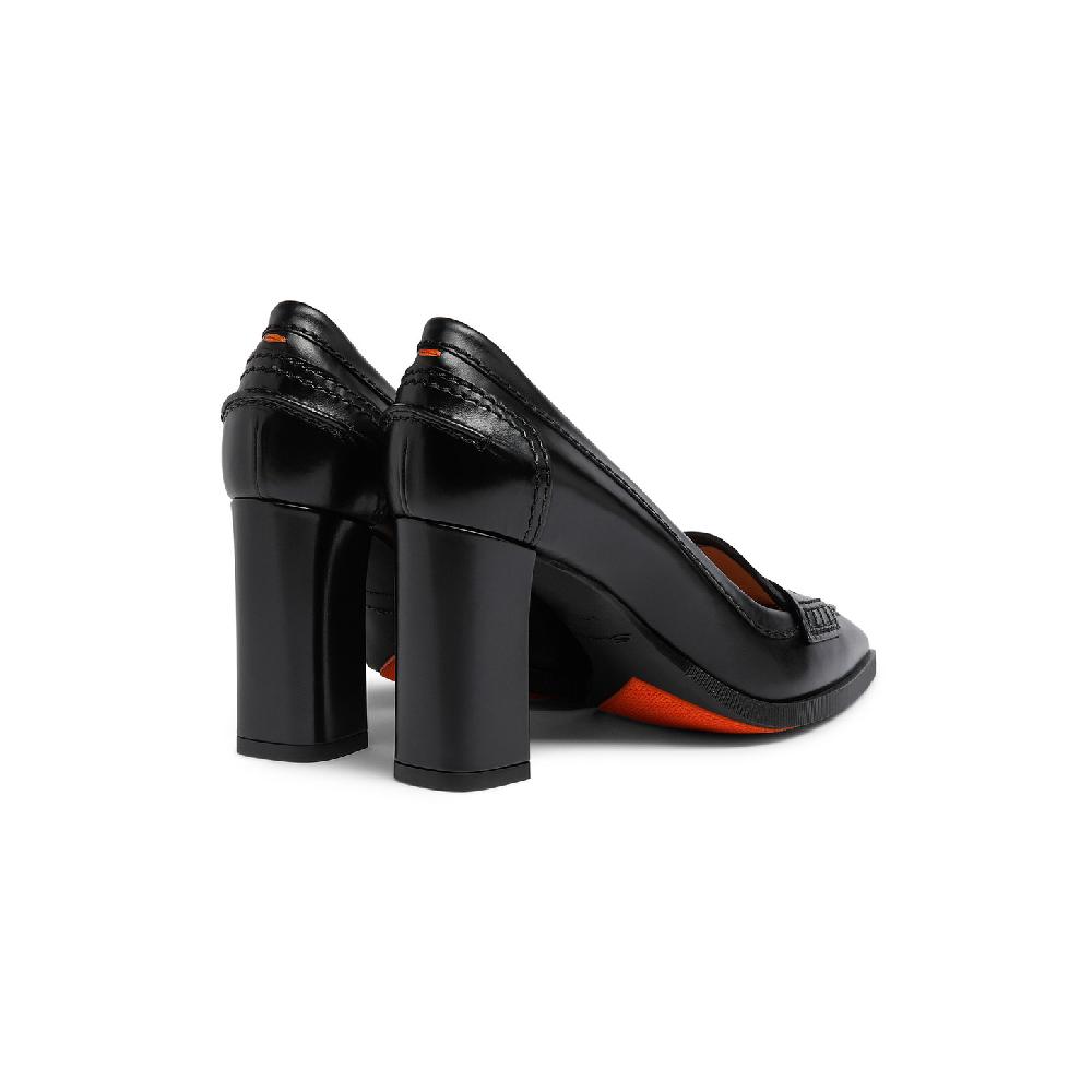 Santoni Décolletés tacco alto da donna in pelle nera Saldi Di Fabbrica