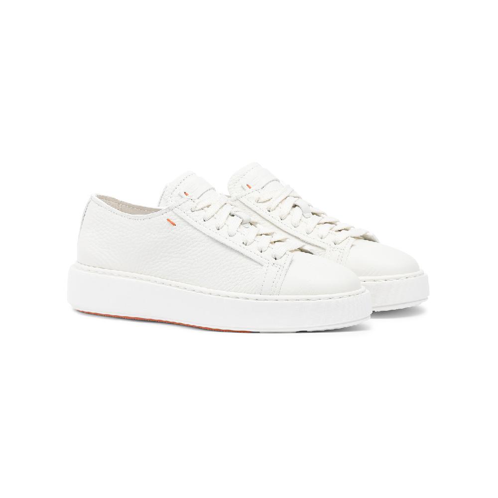 Santoni Sneaker da donna in pelle bottalata bianca In Saldo