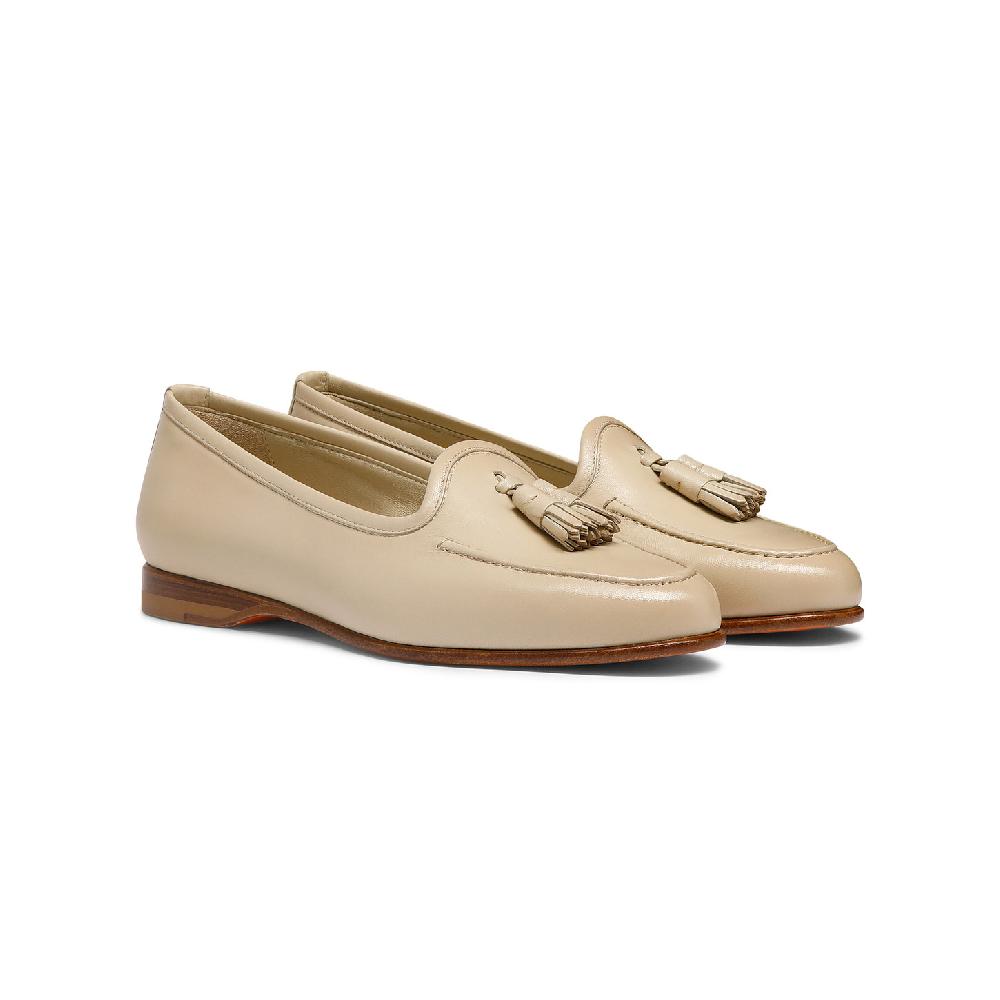 Santoni Mocassino Andrea con nappe da donna in pelle beige Moda