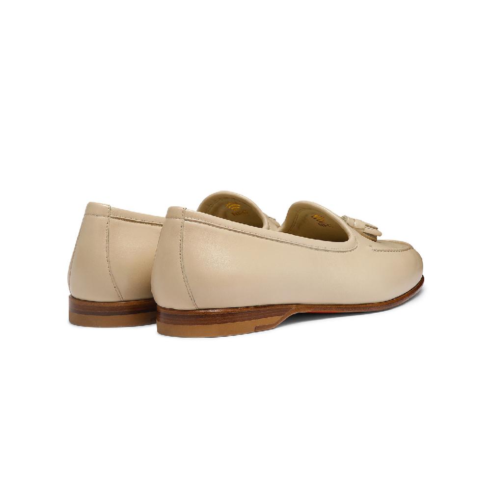 Santoni Mocassino Andrea con nappe da donna in pelle beige Moda