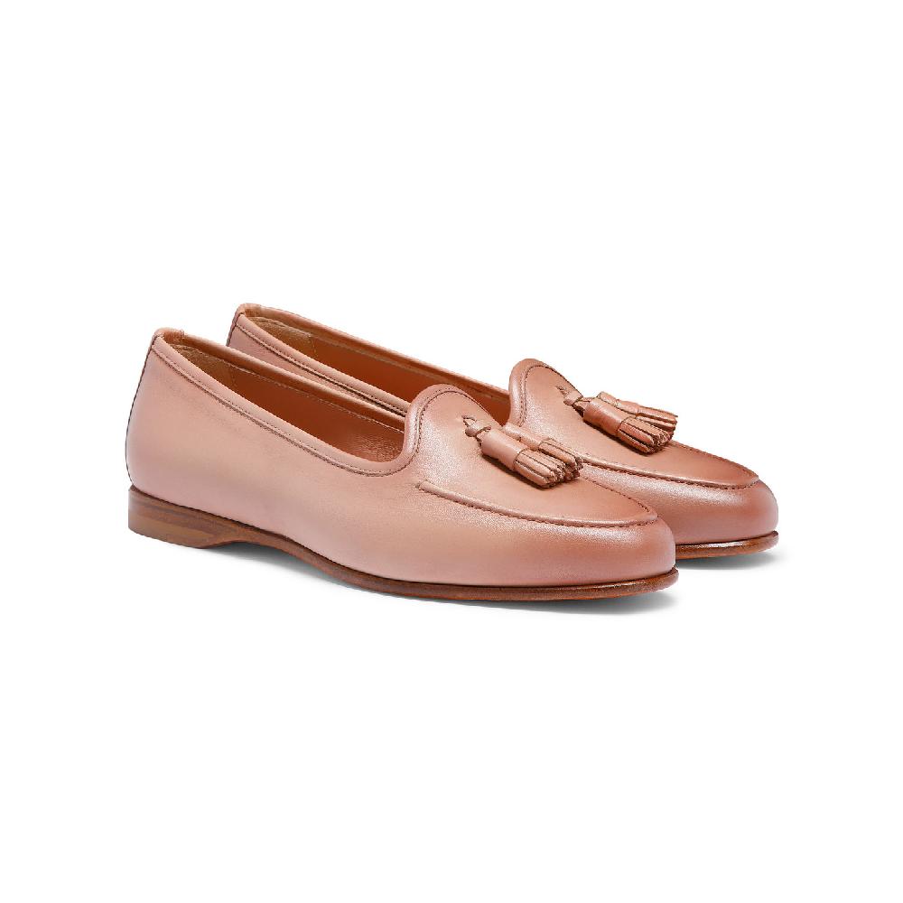 Santoni Mocassino Andrea con nappe da donna in pelle rosa 2025