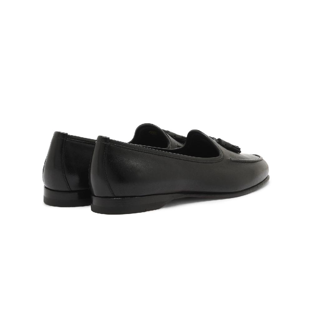 Santoni Mocassino Andrea con nappe da donna in pelle nera Italy