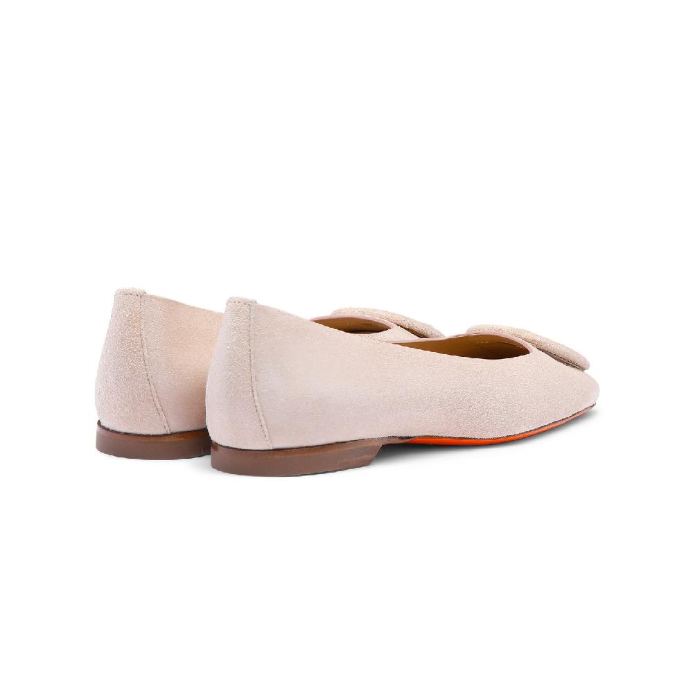 Santoni Ballerina da donna in suede rosa In Linea