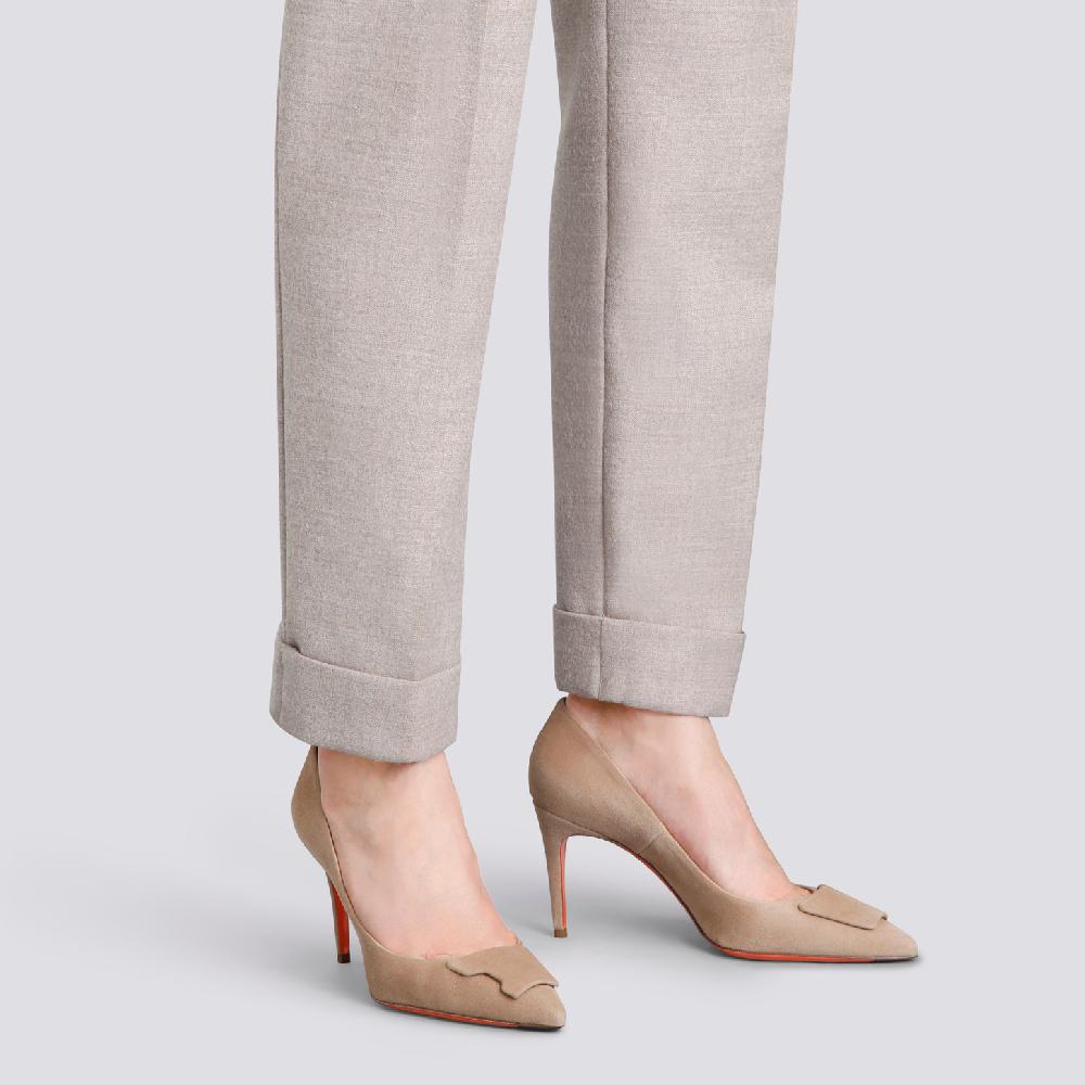 Santoni Décolletés tacco alto Santoni Sibille da donna in suede beige Promozione