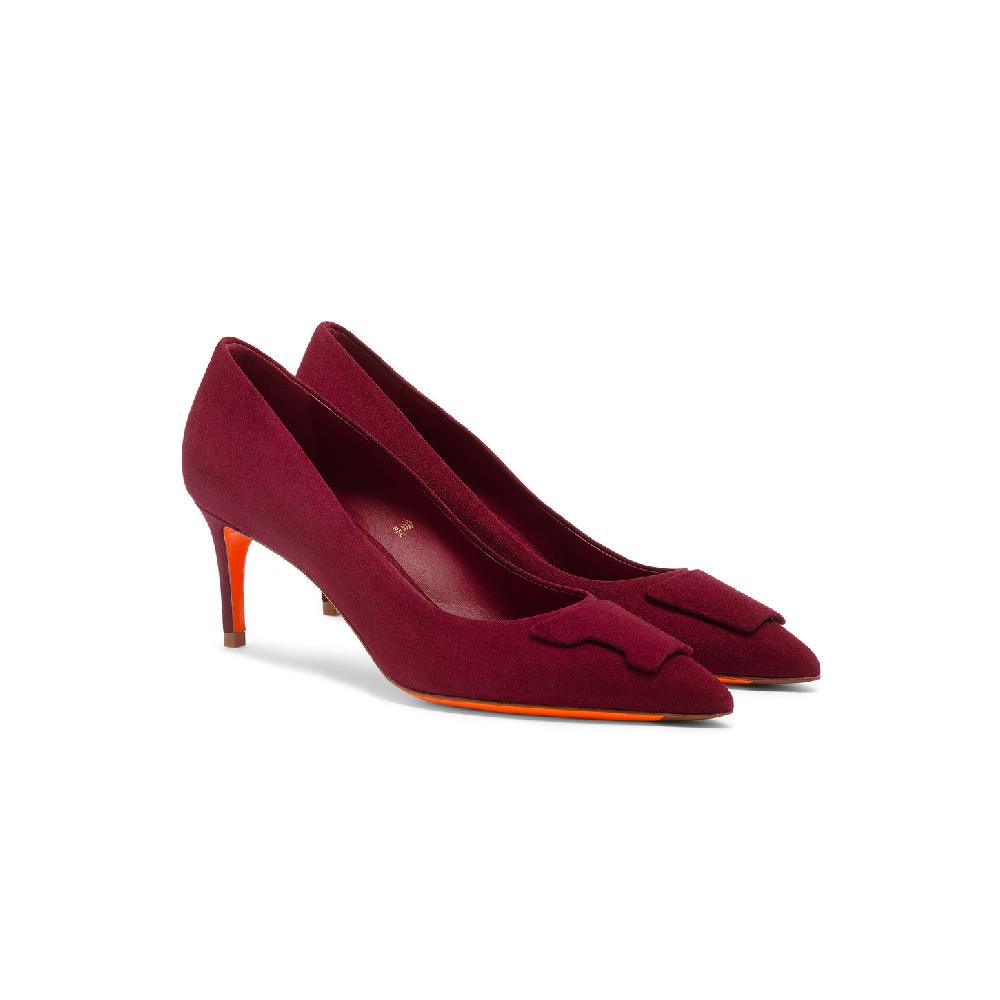 Santoni Décolletés tacco medio Santoni Sibille da donna in suede bordeaux Spedizione Gratuita