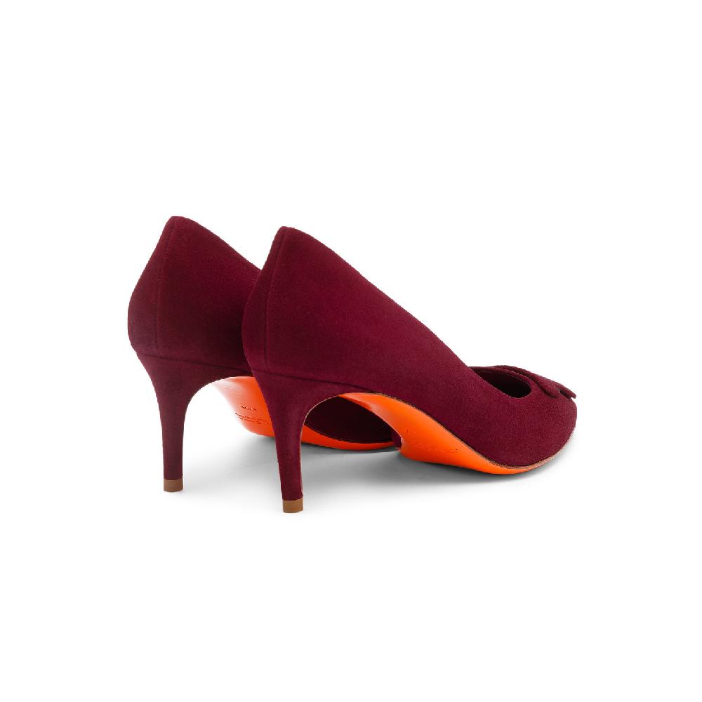 Santoni Décolletés tacco medio Santoni Sibille da donna in suede bordeaux Spedizione Gratuita