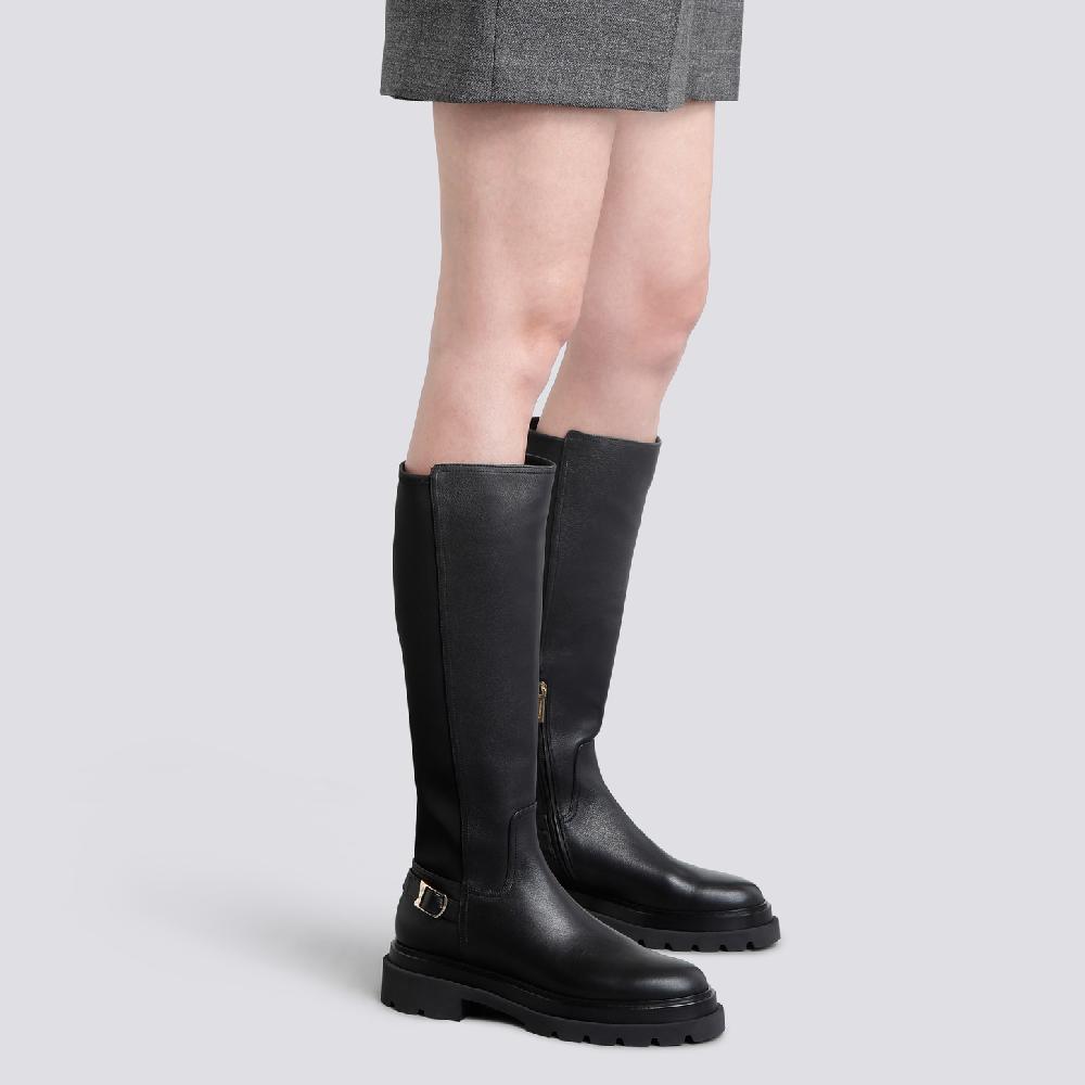 Santoni Stivale da donna in pelle nera Soddisfazione Garantita