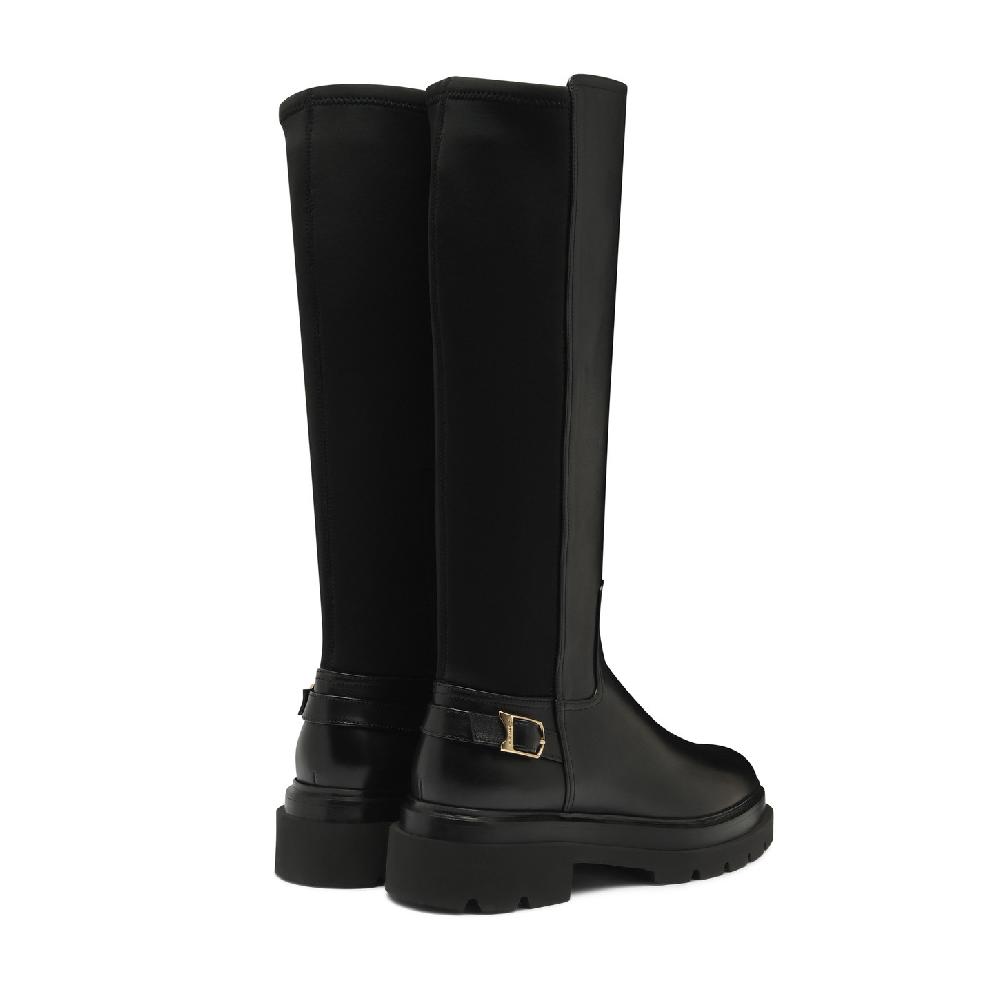 Santoni Stivale da donna in pelle nera Soddisfazione Garantita