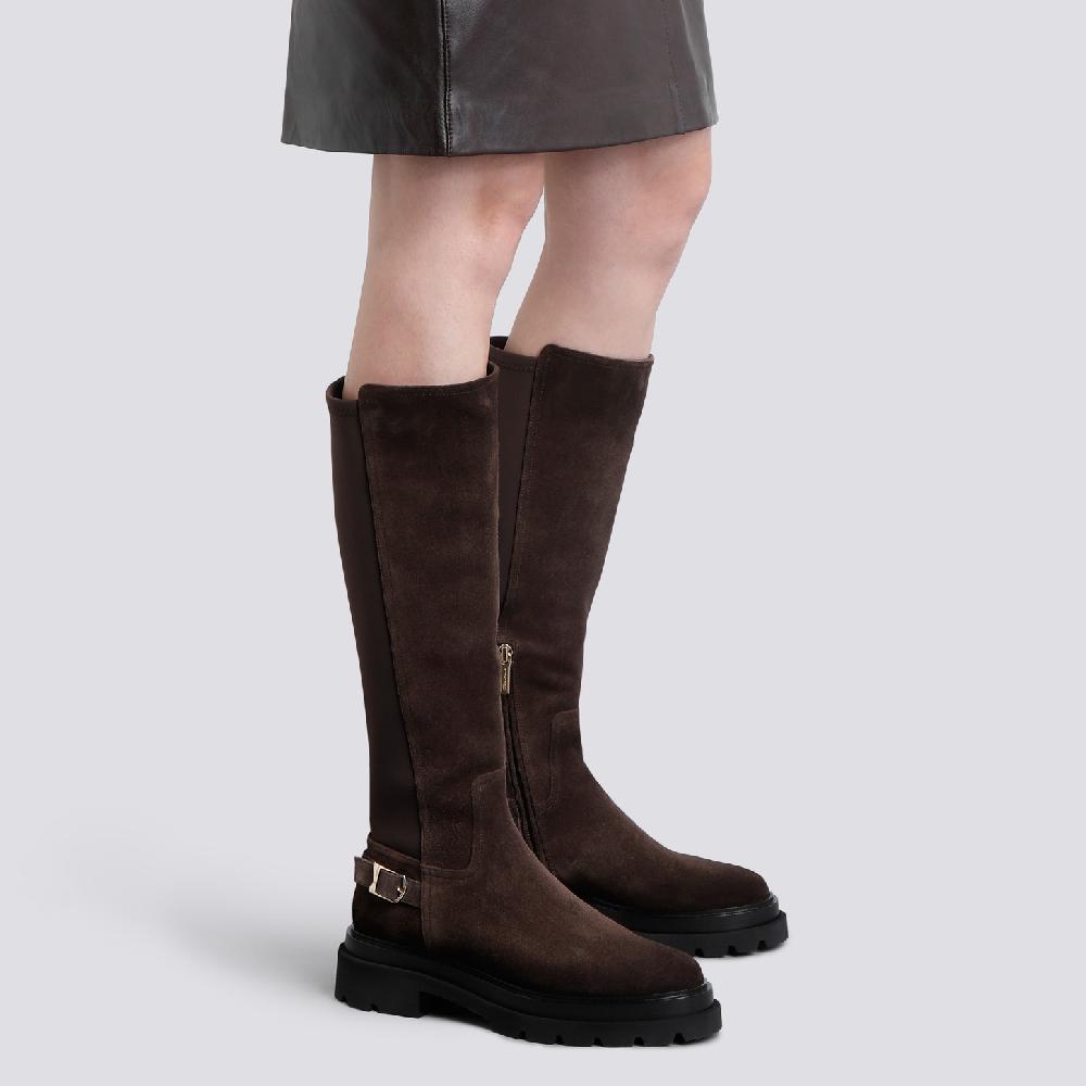 Santoni Stivale da donna in suede testa di moro Qualità Garantita