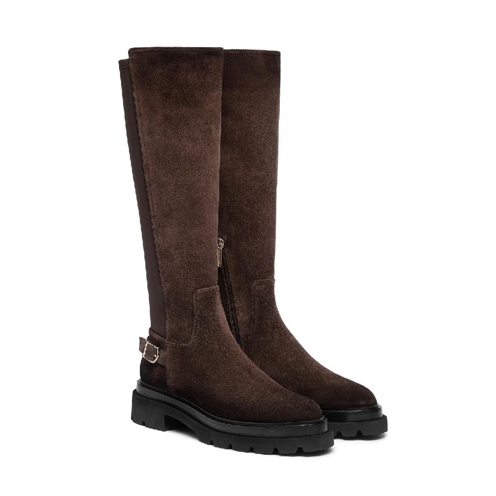 Santoni Stivale da donna in suede testa di moro Qualità Garantita